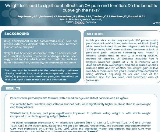 Weight Loss Lead to Significant Effects on OA Pain and Function: Do the Benefits Outweigh the Risks?